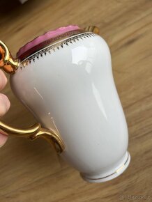 Konvice, porcelán, Thun, bílá, zdobená - 14