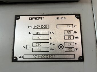 Obráběcí centrum KOVOSVIT MCV 1000 - 14