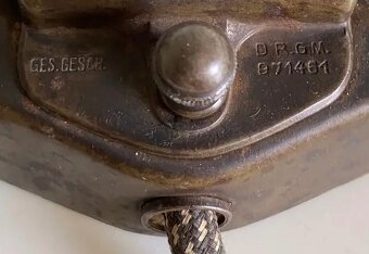 Starožitná stolní lampa bankéřka, DRGM, Německo - 14