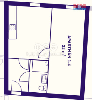 Pronájem bytu 2+kk, 33 m², Plzeň, ul. Kotkova - 14