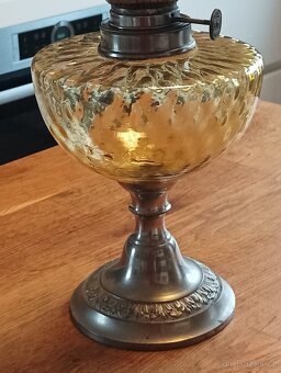 ART DECO STAROŽITNÁ PETROLEJOVÁ LAMPA UNIS PARIS KOLEM 1920 - 14