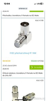 Prodám nepouž.anténní konektory,redukce,spojky,přechodky F-I - 14
