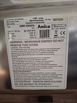 Mikrovlnná trouba s grilem zn. AMICA - 14