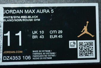 Kožené tenisky zn. Nike Jordan Max Aura 5 vel. 45 a 45,5 - 14