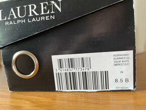 Nové bílé kožené nazouvací polobotky loafers Ralph Lauren 40 - 14