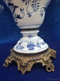 Porcelánová, petrolejová lampa Míšen - 14