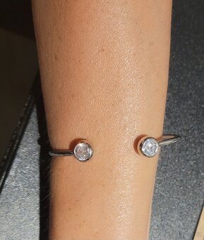 Nový dámský stříbrný náramek 925 otevřený nastavitelný - 14