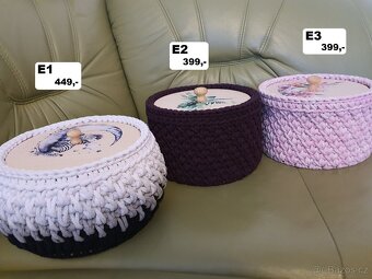 sbírka - sada háčkovaných úložných košů - 14