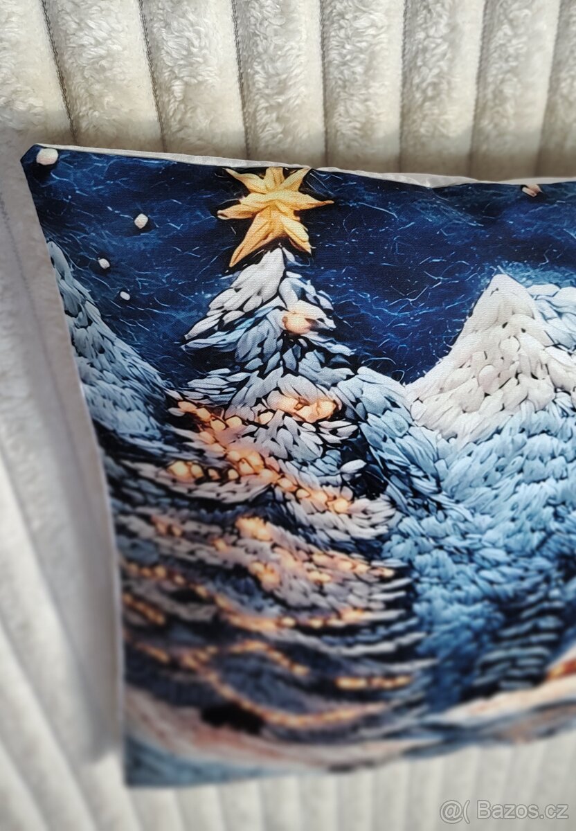 Vánoce 4x 2D povlak na polštář 45x45 cm - 15
