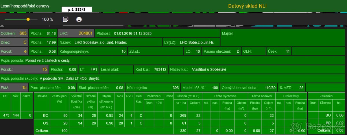 Prodám lesní pozemky v k.ú. Vlastiboř u Soběslavi - 15