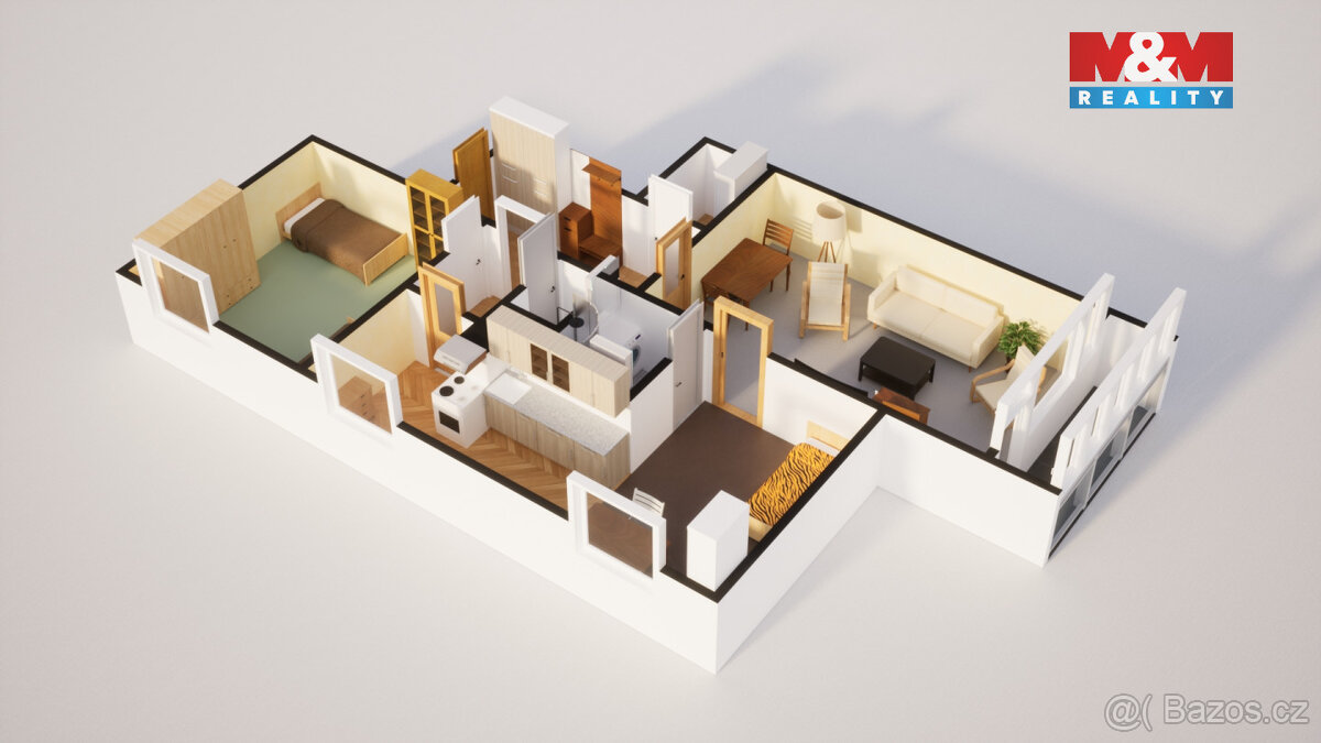 Prodej bytu 2+1, Tanvald, ul. Sportovní - 15