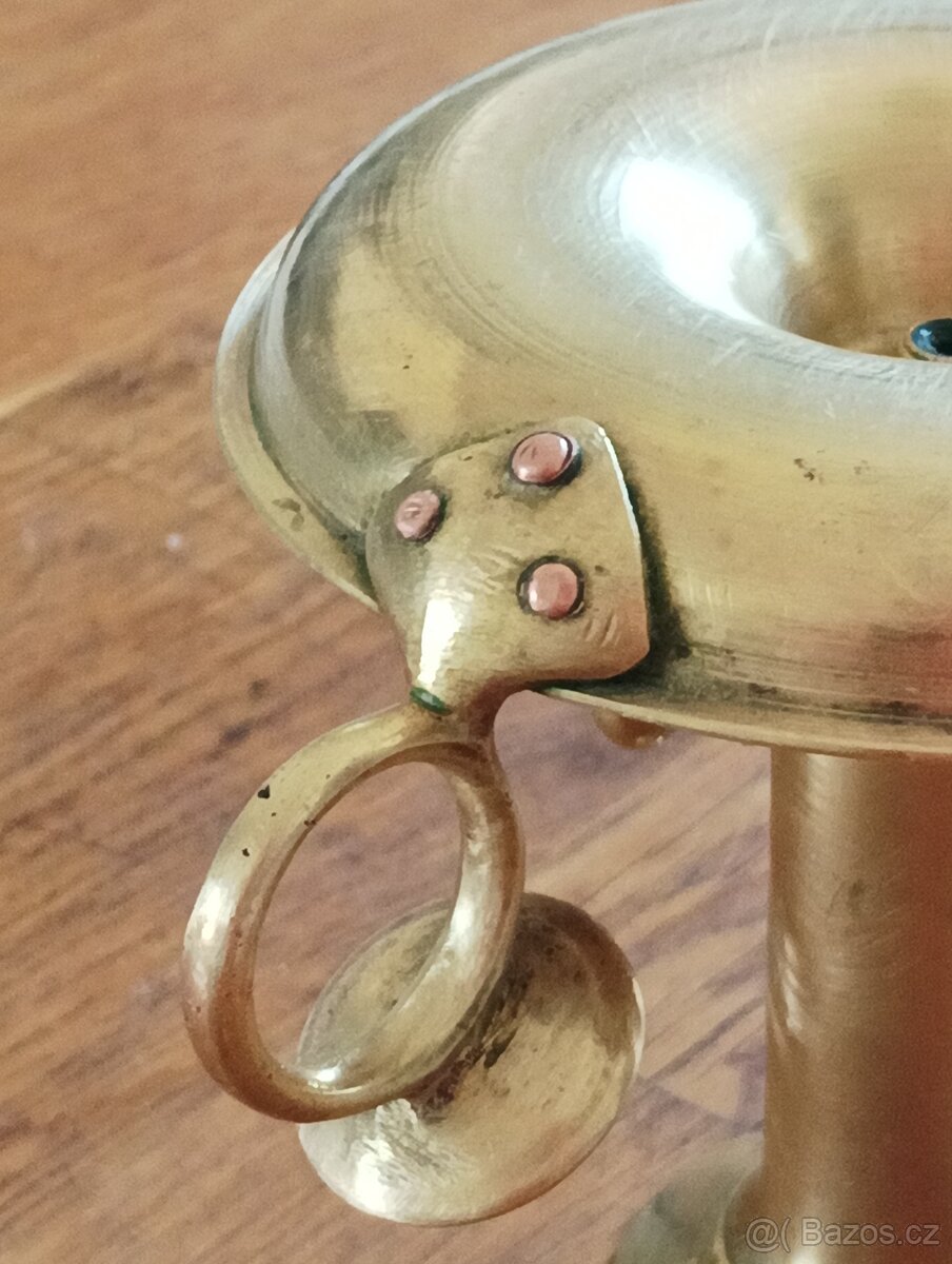 MOSAZNÝ EMPÍROVÝ SVÍCEN BIEDERMEIER Z 19. STOL. FRANCIE - 15