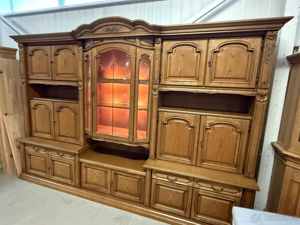 Dubová rustikální obývací stěna 325cm - 15