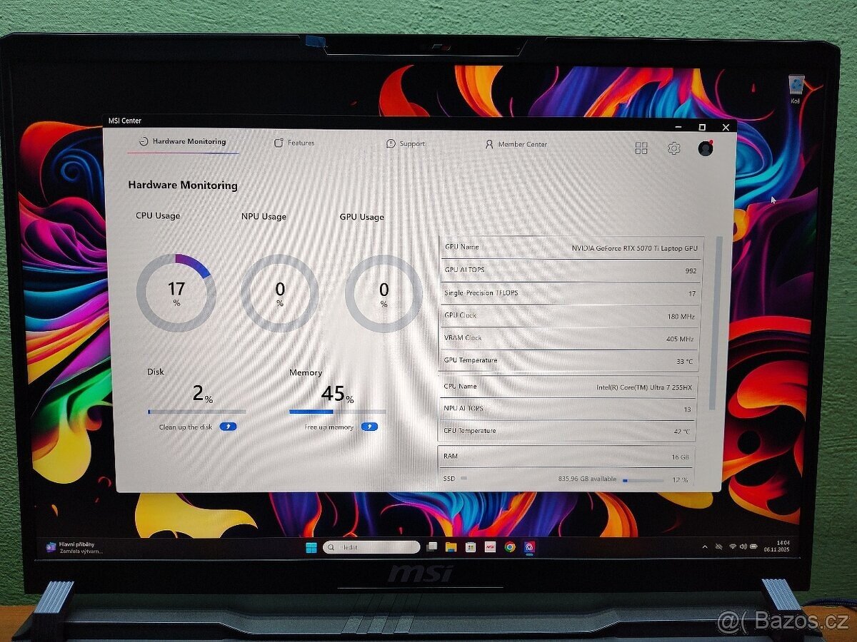 16 Vector,RTX-5070ti-12gb,Ultra-7,QHD+,32GB,1TB-TOP-ZÁRUKA - 15