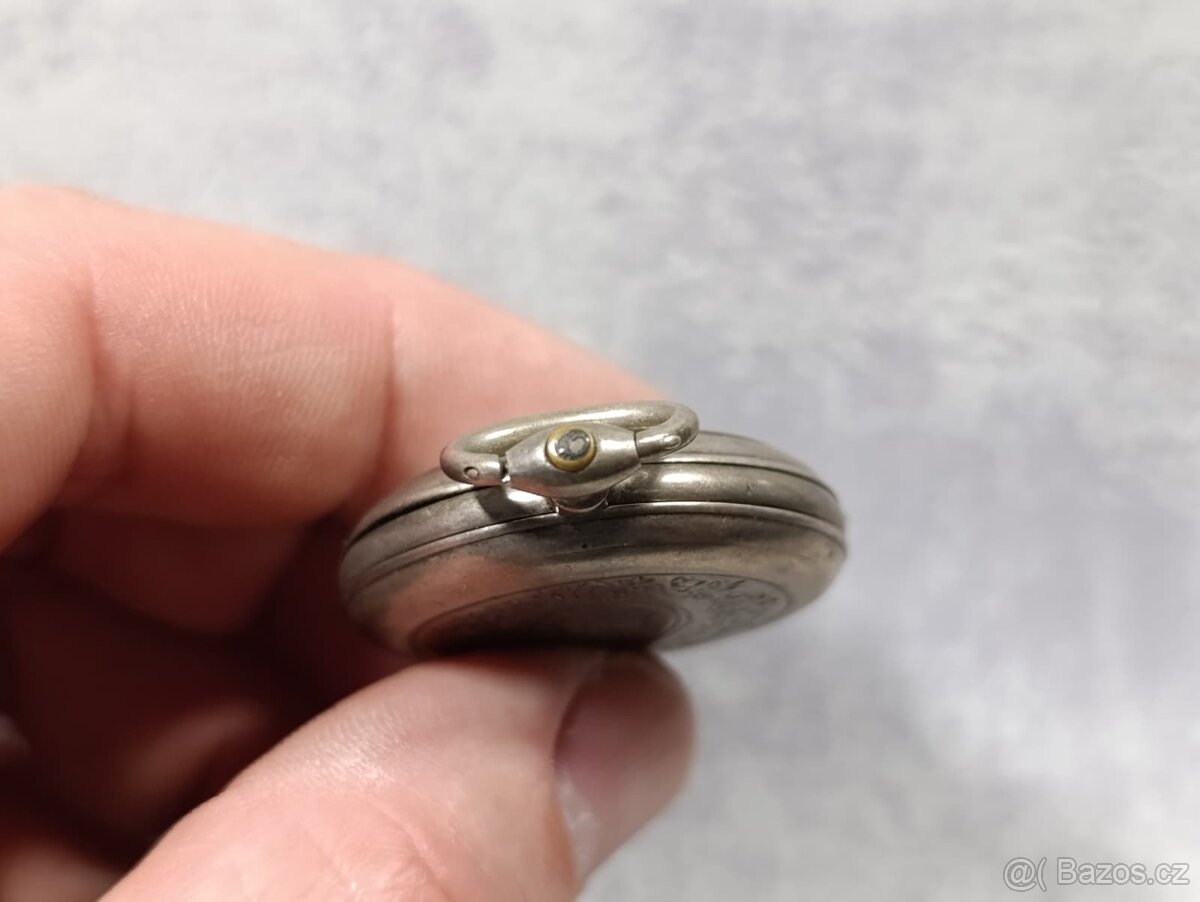 Stříbrné kapesní hodinky - kličovky, rok 1885 - 15