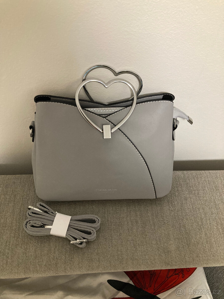 nová crossbody kabelka ČERNÁ/ŠEDÁ/ KRÉMOVÁ - 15