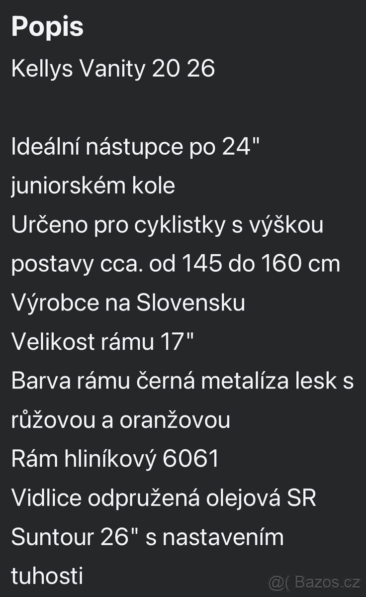 Dívčí kolo Kellys Vanity 20 26+ helma - 15