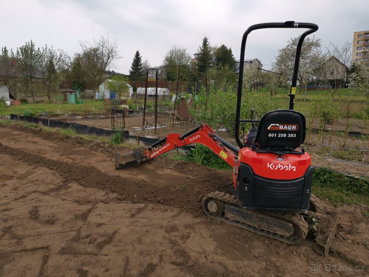 Půjčovna-pronájem minibagru Kubota U10-5, Kubota K008-3 - 15