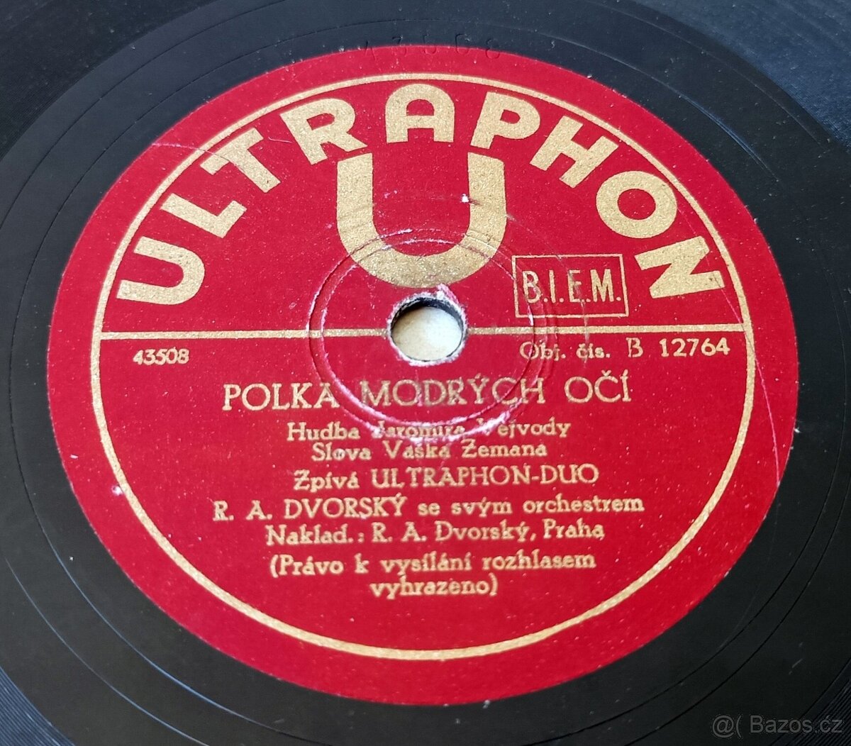 4 šelakové gramofonové desky ULTRAPHON, R. A. Dvorský - 15
