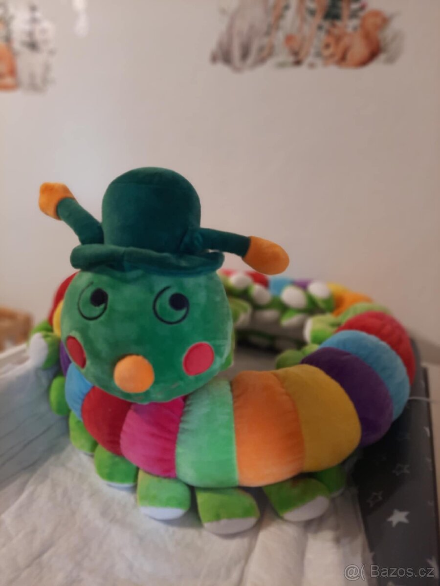 Dětská postýlka+matrace, cestovní postýlka+m, plyš. housenka - 15