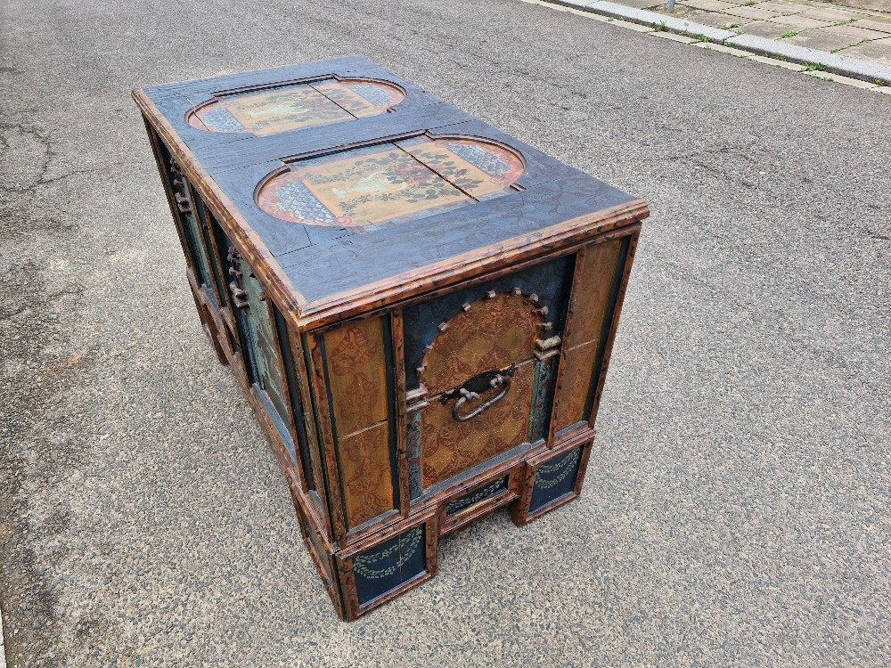 Komoda , malovana truhla, intarzovany pribornik - 15