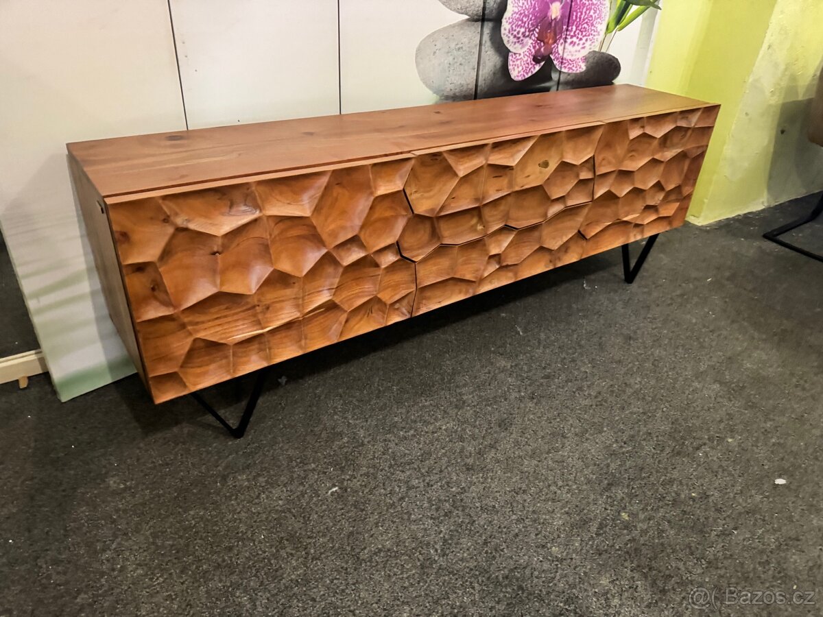 NOVÁ Luxusní 3d designová TV komoda Solu Akácie - 15