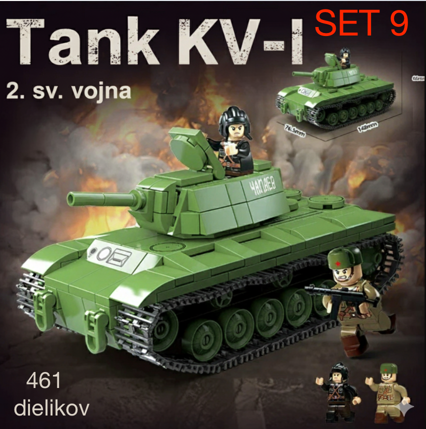 Stavebnice tankov + postavičky - typ lego - nové - 15