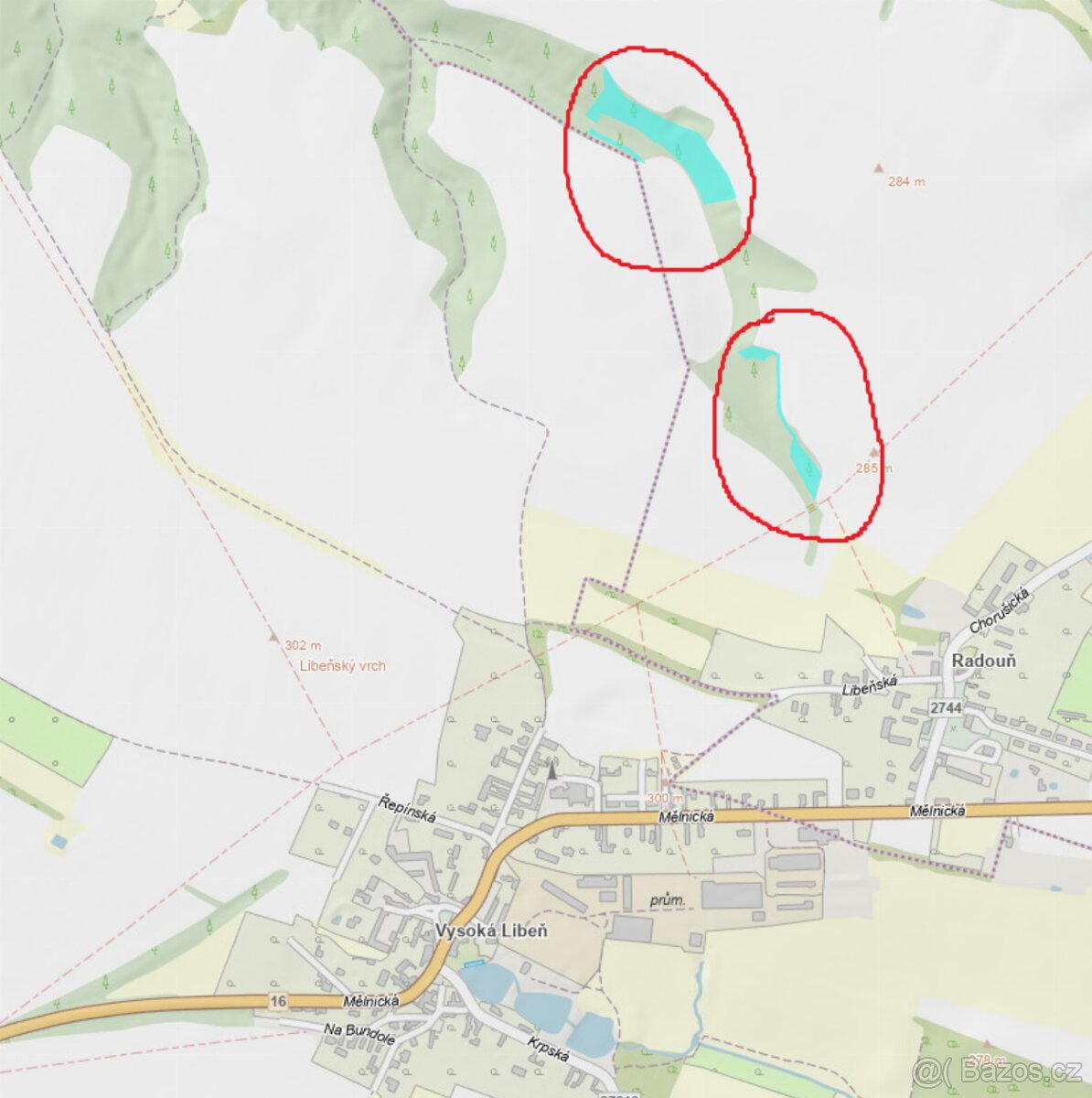 Prodám lesní pozemky v k.ú. Radouň Mělnické Vtelno - 15