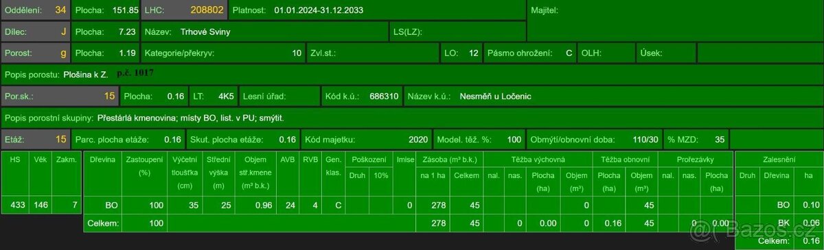 Prodám lesní pozemky v k.ú. Nesměň u Ločenic - 15