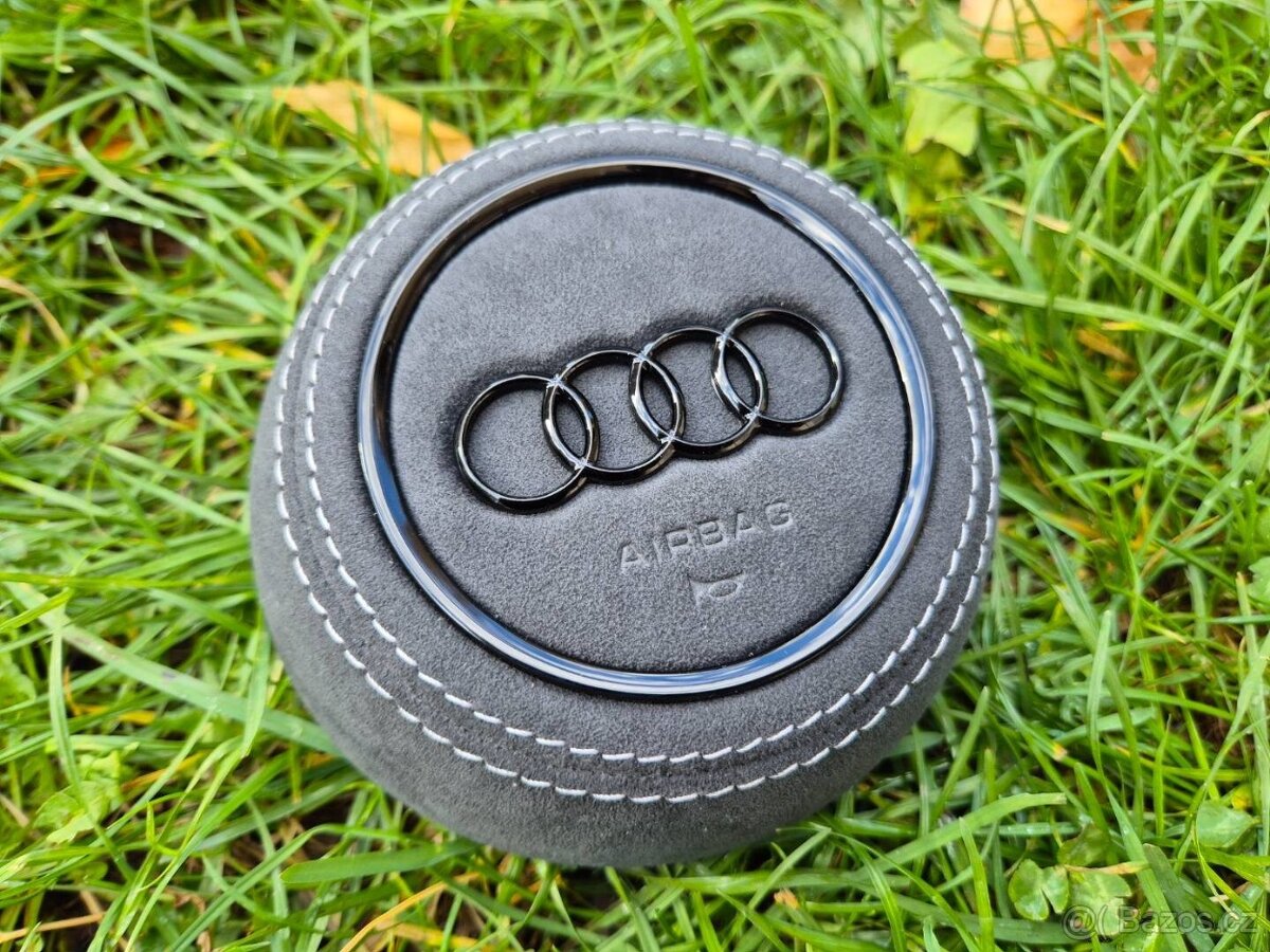 Kryt airbagu puzdro AUDI potiahnutý kožou a čiernym logom - 15