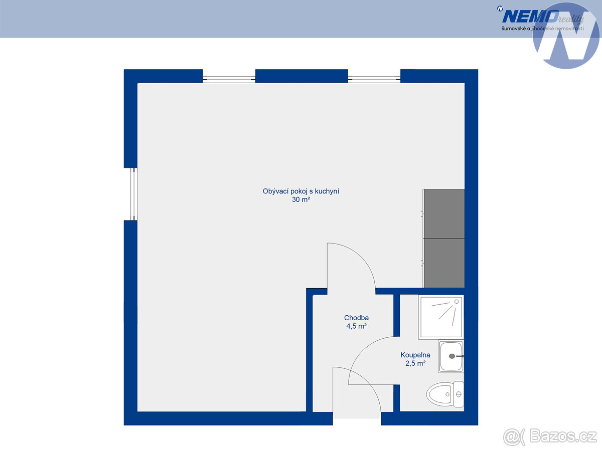 Pronájem bytu 1+kk Komenského, Husinec - 15