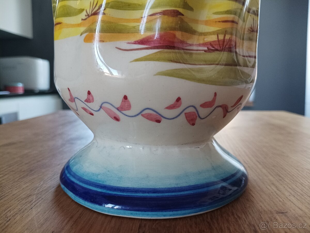 BRETAŇSKÁ FAJÁNS VÁZA QUIMPER RUČNĚ MALOVANÁ - 15