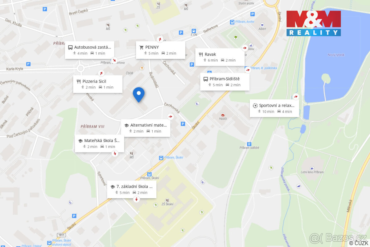 Pronájem bytu 1+1 v Příbrami, ul. Čechovská - 15