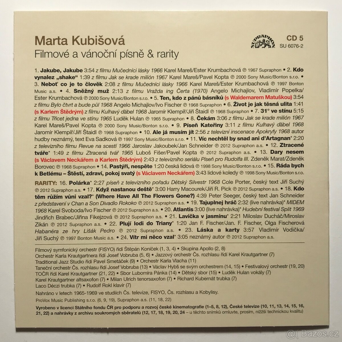 CD I. Bartošová • M. Kubišová • M. Rottrová - 15