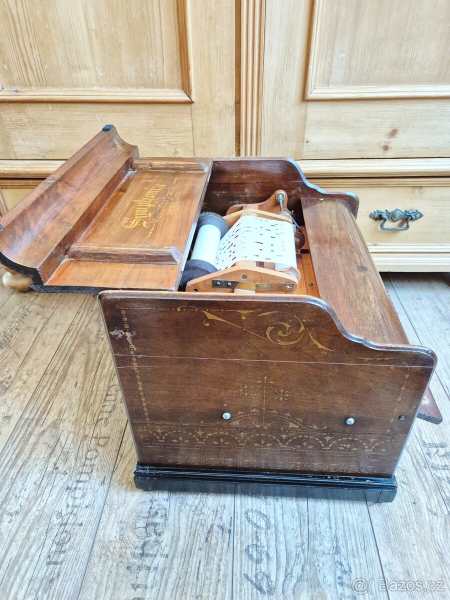 Starožitný hrací stroj, flašinet SYMPHONIA, 1890 - 15