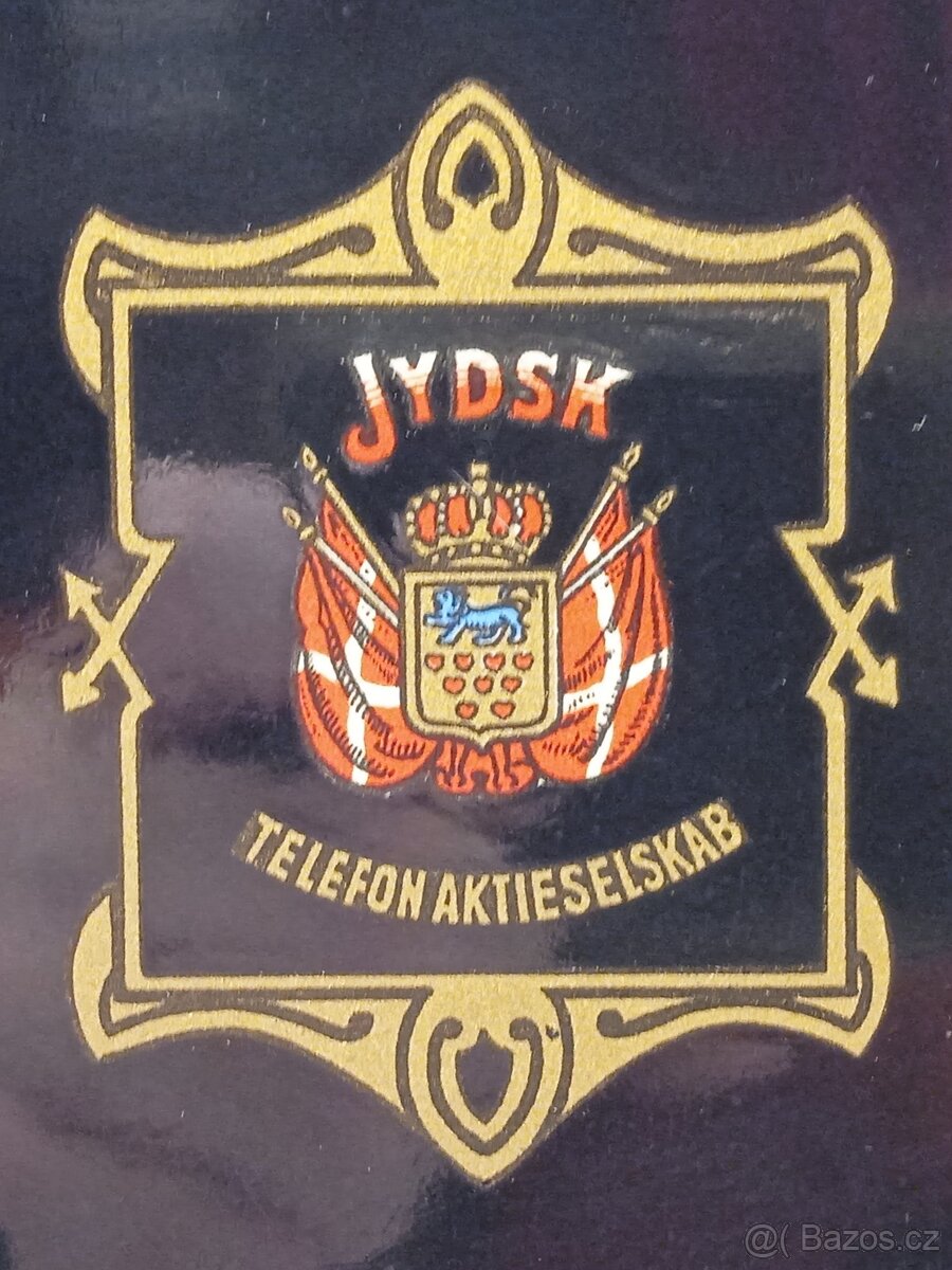 Retro smaltovaný telefon JYDSK s kličkou - 15