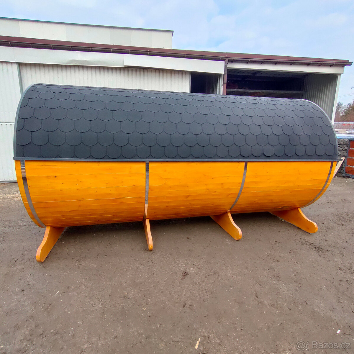 Venkovní sudová panoramatická sauna - 15