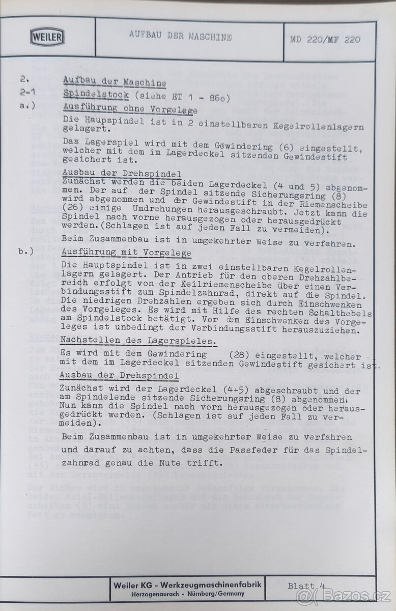 Soustruh WEILER MD220_2 - 15