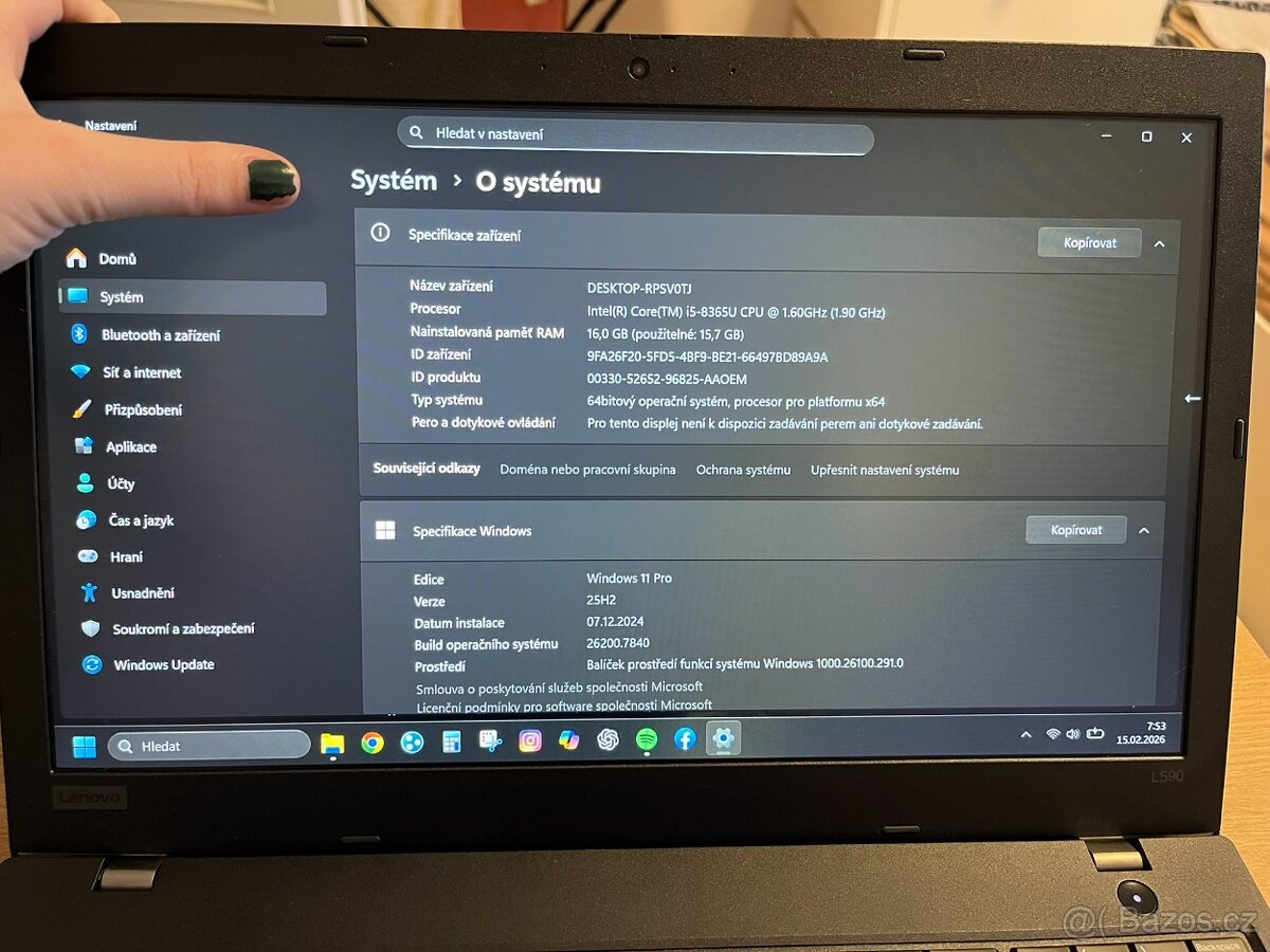 Lenovo ThinkPad L590+Win11 - 15