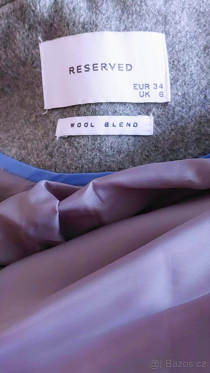 SENZAČNÍ VLNĚNÝ TRENČKOT KABÁTEK-RESERVED-vel. 34 - 15