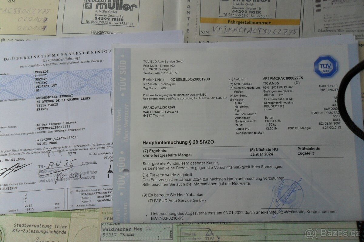 Peugeot 107, 1.0i/50kW, r.2007, 115.410 km- Servis. kniha - 15