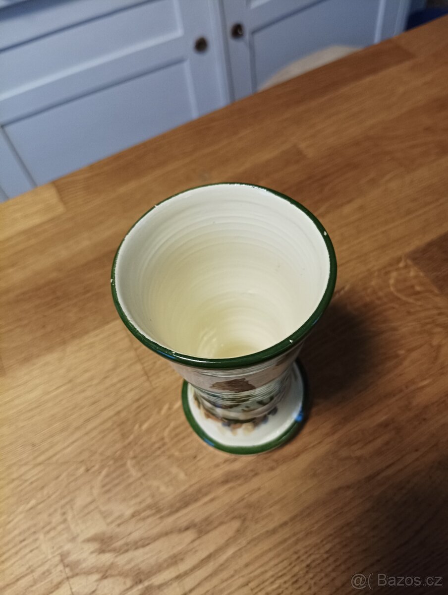 FAJÁNS RUČNĚ MALOVANÁ VÁZA MB SOLOGNE FRANCIE - 15