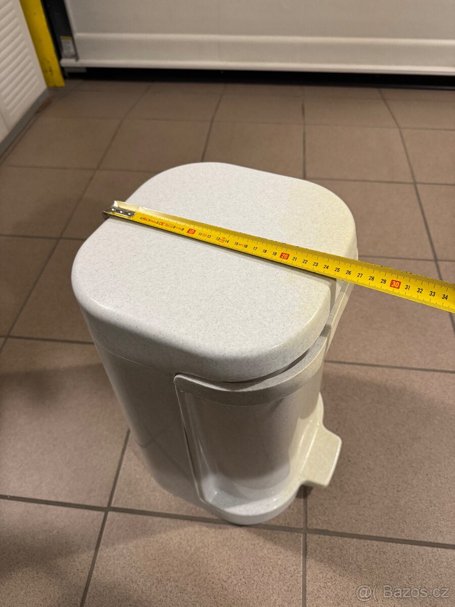 Retro nášlapný koš 25 l – bílý - 15