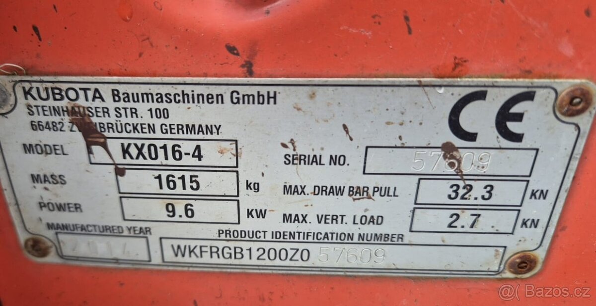 Prodám minibagr Kubota KX 16 - 15