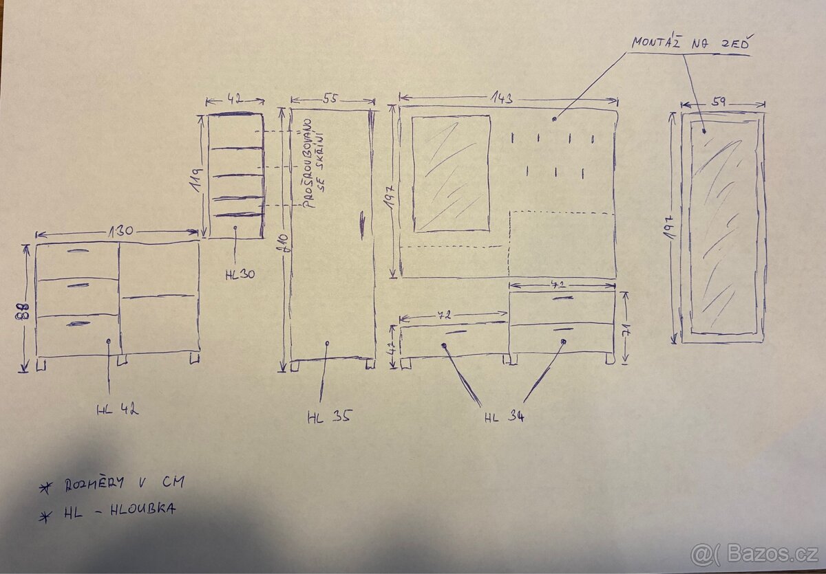 Předsíňová stěna / nábytek do předsíně/ vchod - 15