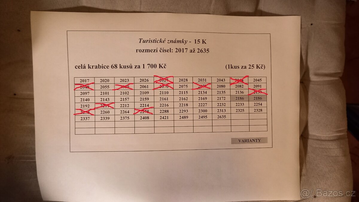 Turistické známky č. 1 - 2635 AKTUALIZACE 13.7.25 - 15