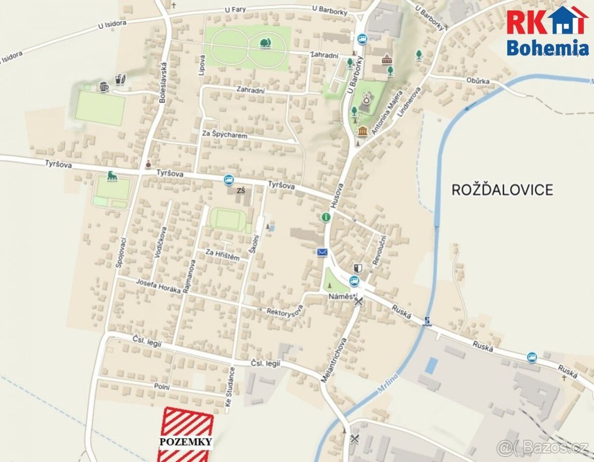 Prodej pozemku pro výstavbu rodinného domu v obci Rožďalovic - 15