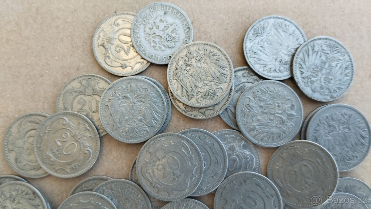 51 helleru 20 RU, rakousko uhersko mince + mince 20hal - 15