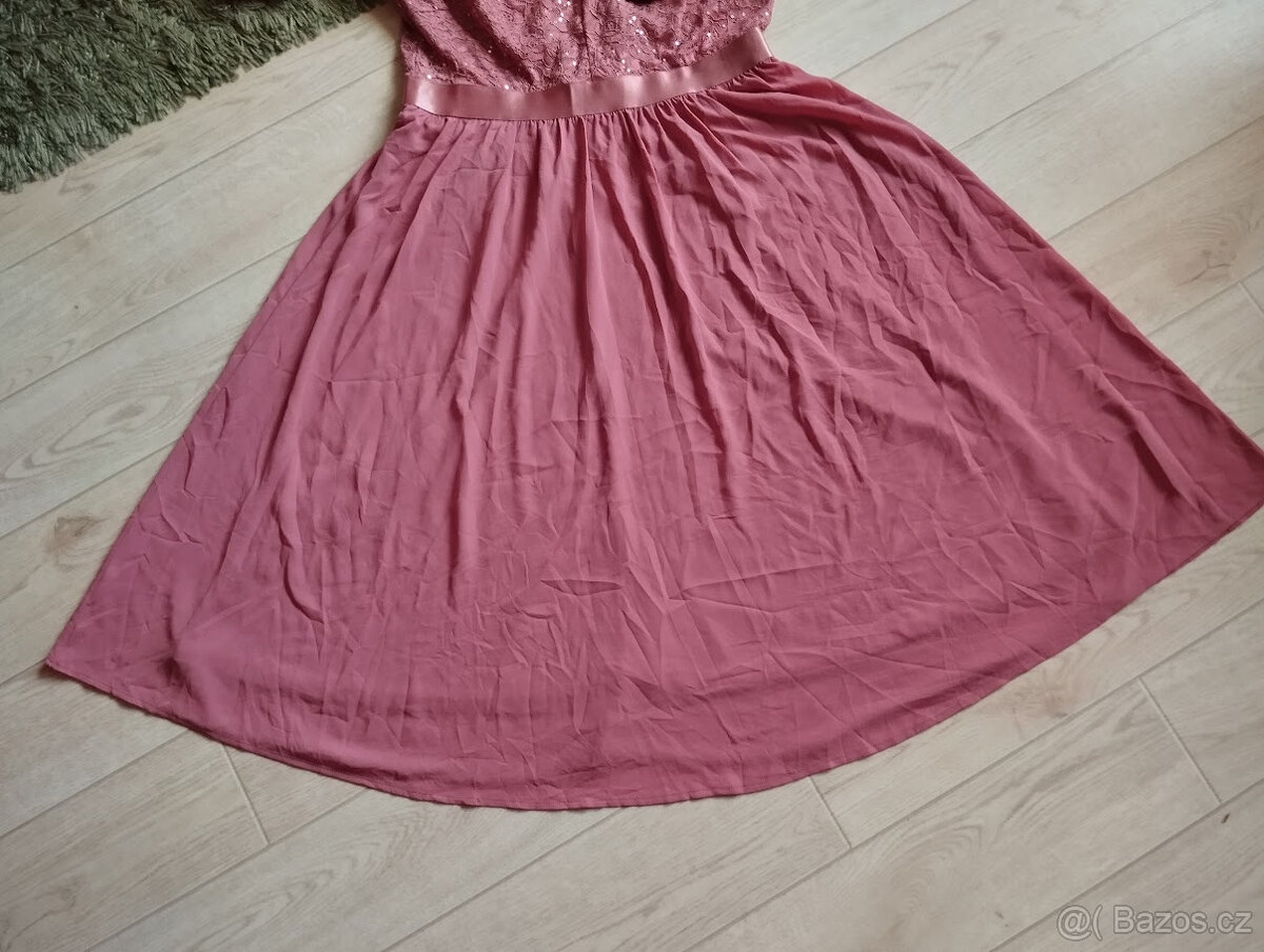 Šaty vel.XL MIUSOL starorůžové N.O.V.É. - 15
