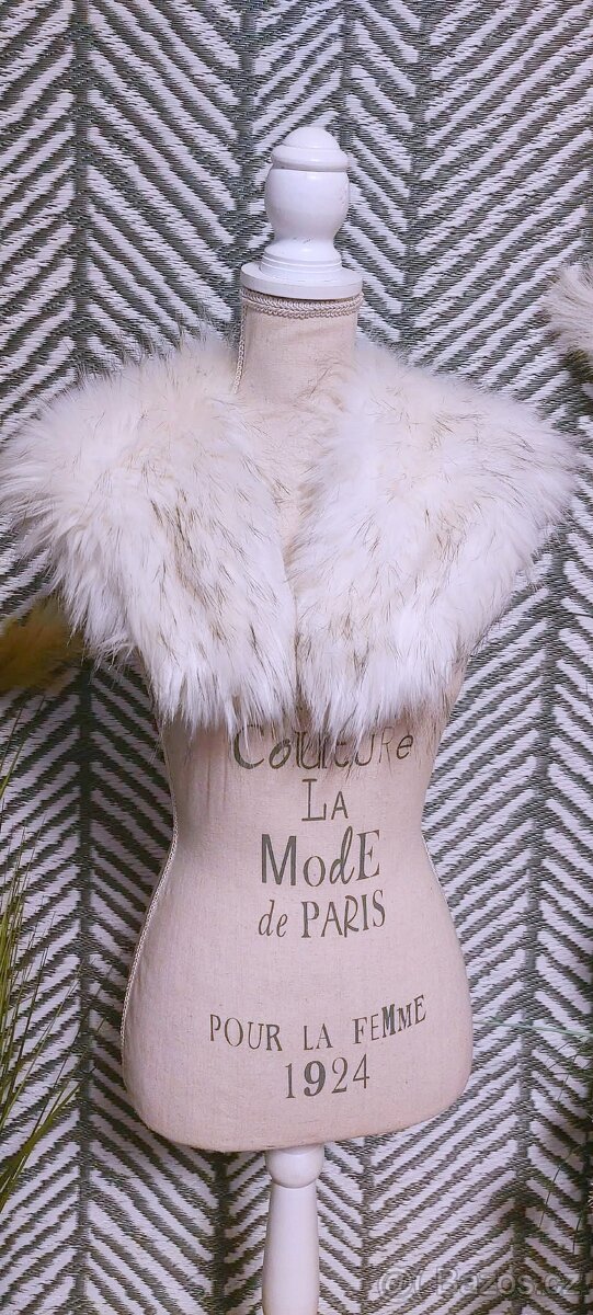 BÍLÝ KABÁTEK - MANGO vel. M + LUXUSNÍ LÍMEC - 15